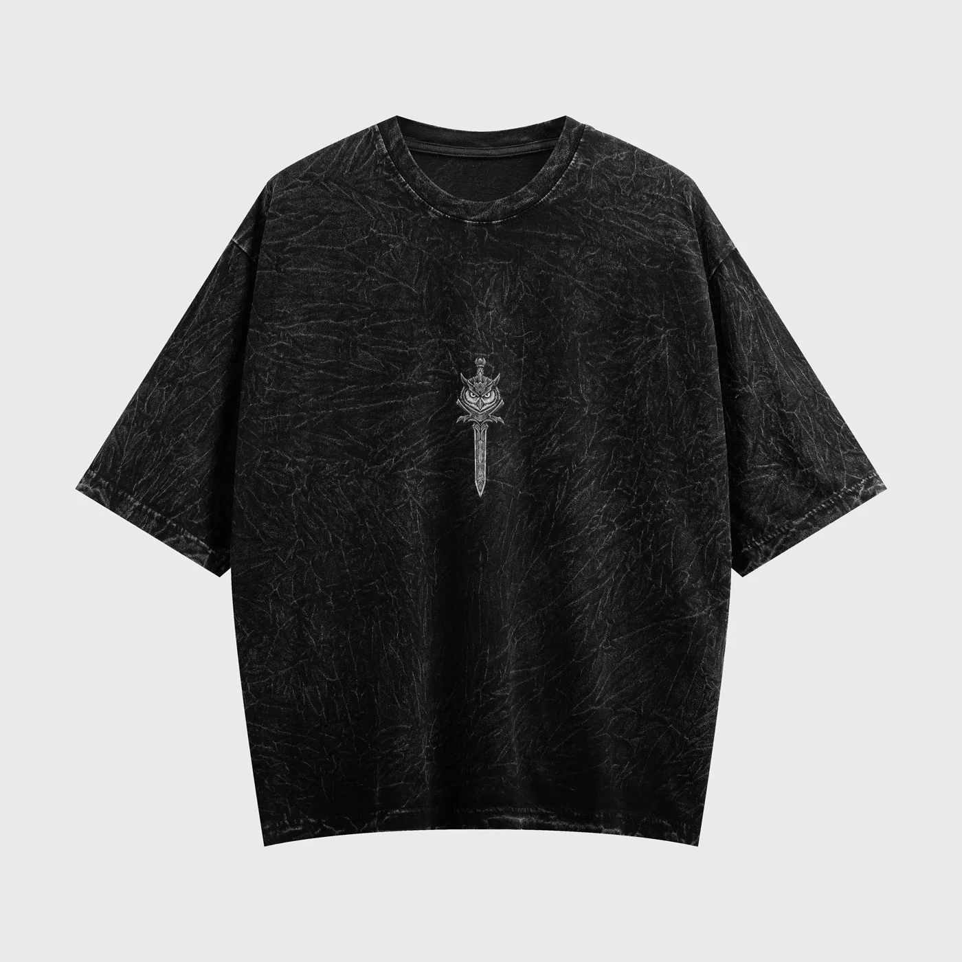knight-owl-acid-washed-oversized-t-shirt-black-front