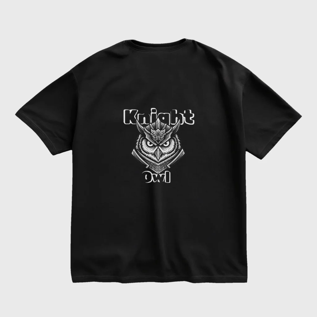 knight-owl-back-black-regular-oversized-tshirt